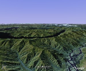 雅魯藏布江,崗巴拉山口，羊卓雍錯和宁金抗沙峰 - Google Earth