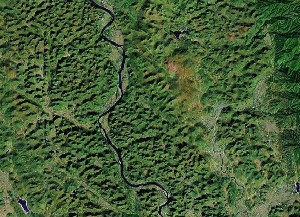 Guilin and Lijiang River - Google Satellite Photo
