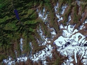 Heaven Lake of Celestial Mountains - Google Satellite Photo